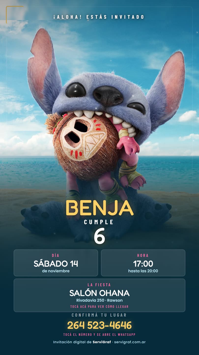 Invitación en PDF con temática tropical